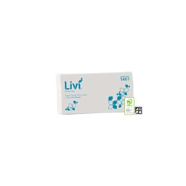 Hand Towel Extra Large 1 Ply 100 Sheets Essentials