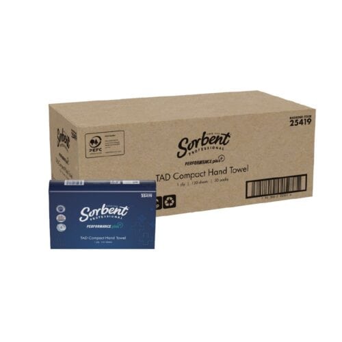Hand Towel 1 Ply 120 Sheets Performance Plus+ TAD Compact