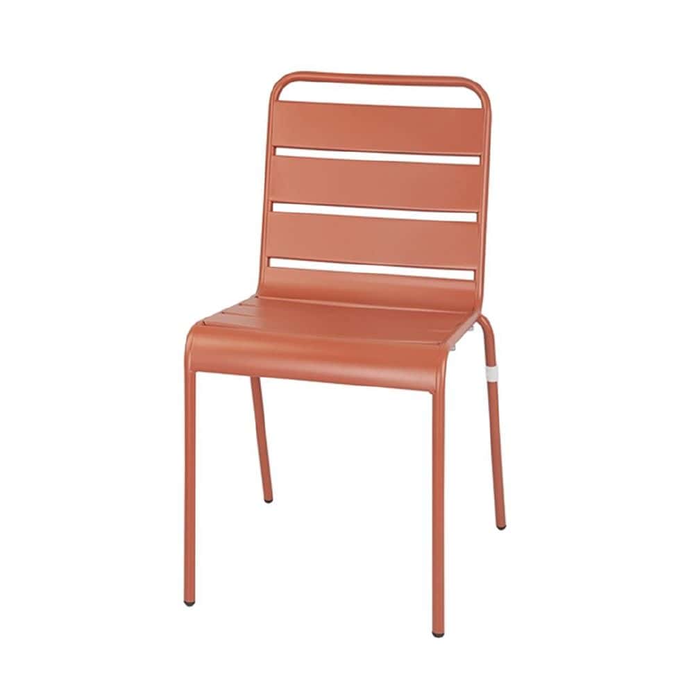 Chairs w/ Slatted Steel Side (Set of 4) Terracotta