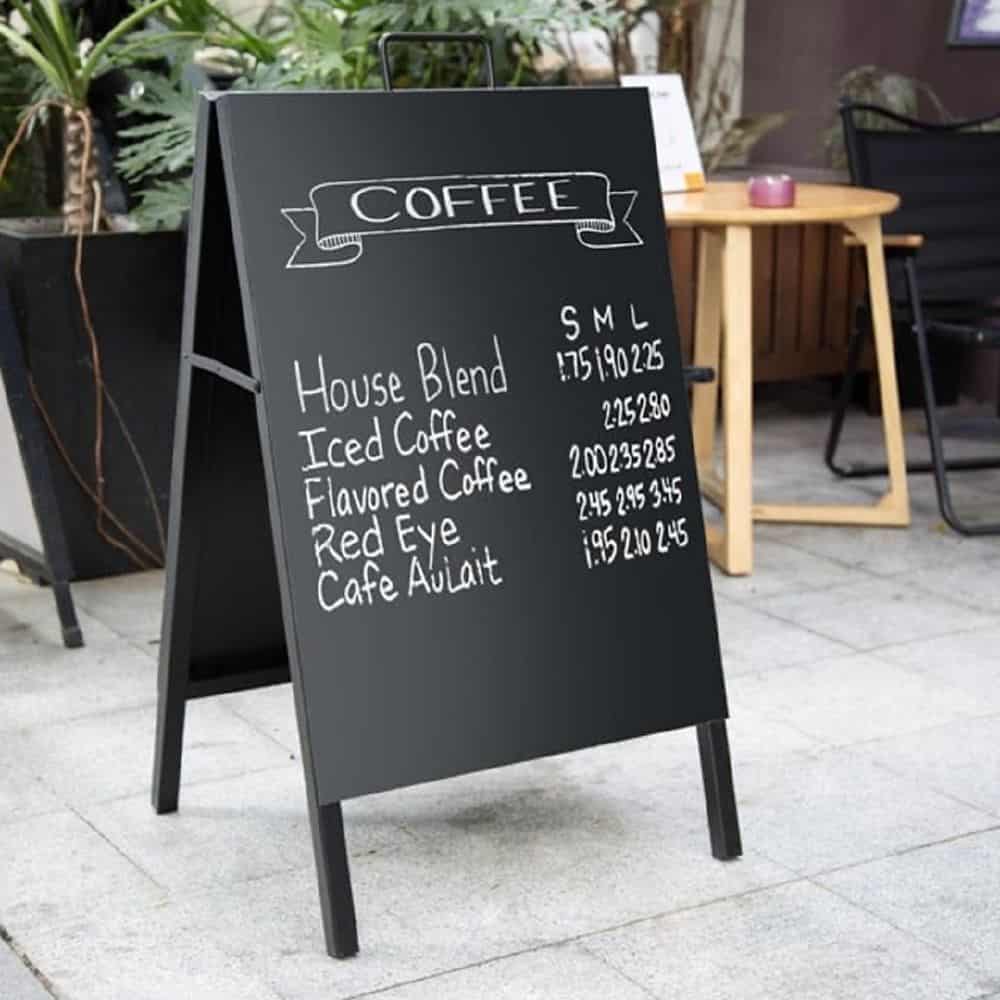 Pavement Chalkboard 365x55x890mm w/ Metal Framed + Carry Handle Olympia