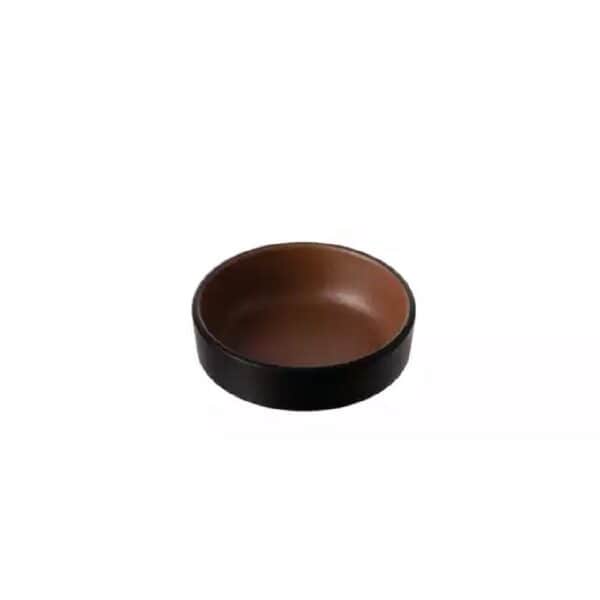 Melamine Stackable Sauce Dish 155mm Brown/Black