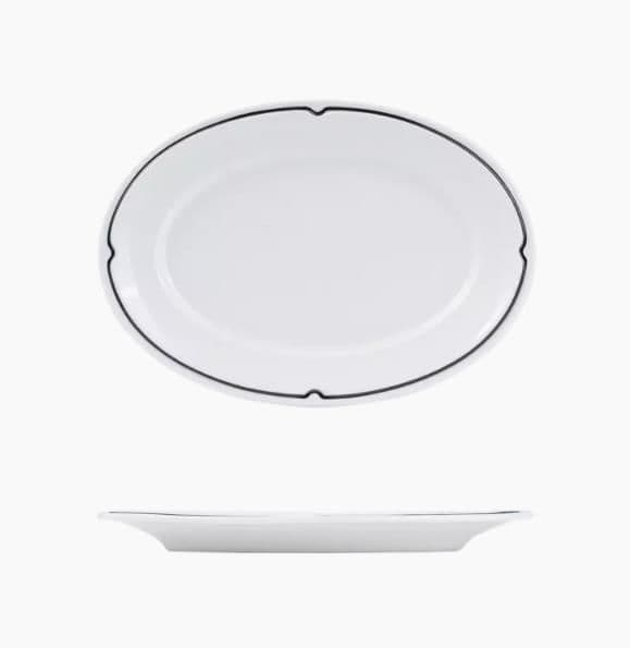 Oval Plate 220mmx140mm w/ Wide Rim Charlotte