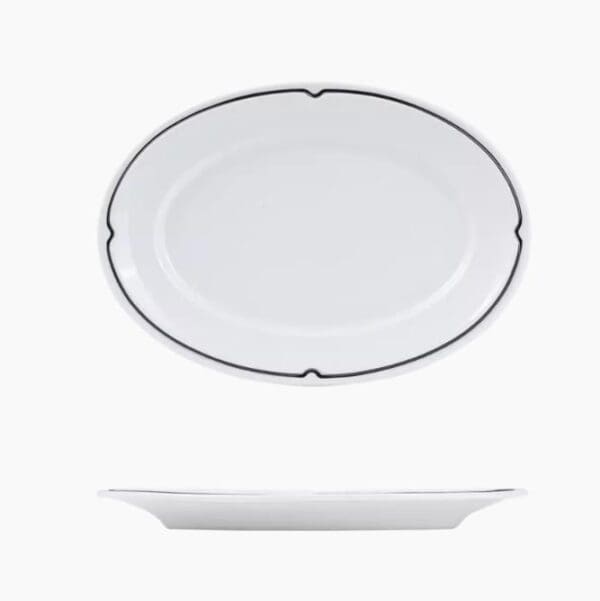 TIRCOP32BK Oval Plate 320mmx210mm w/ Wide Rim Charlotte