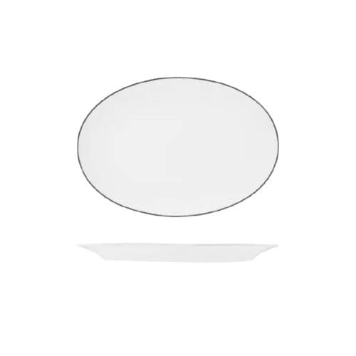 Oval Plate 380mmx265mm w/ Wide Rim Harriette