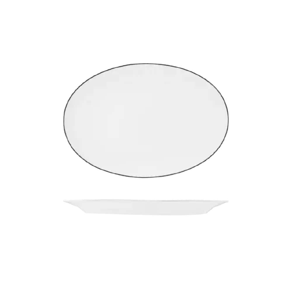 Oval Plate 380mmx265mm w/ Wide Rim Harriette