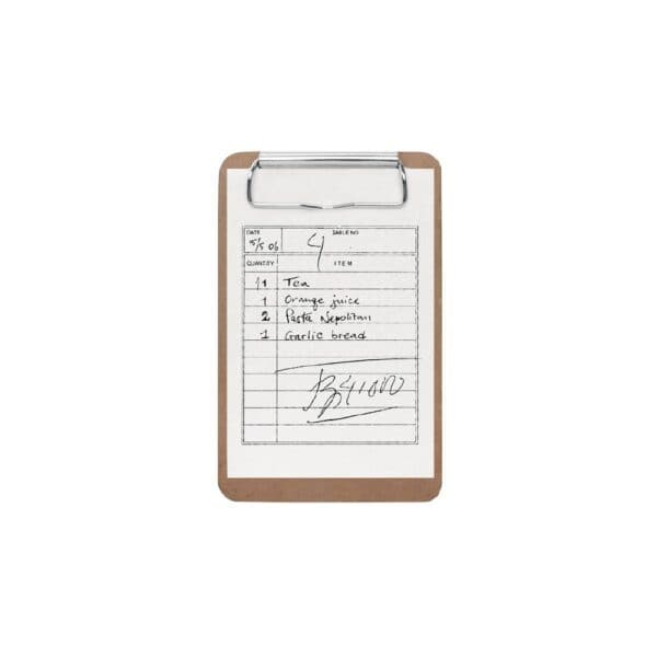 Menu/Bill Mini Clipboard 90mmx150mm Olympia