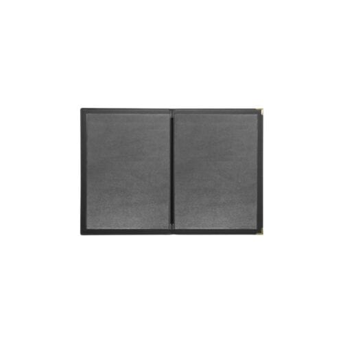 Two Card Menu Holder A4 w/ Leatherette Style Cover Olympia - Black