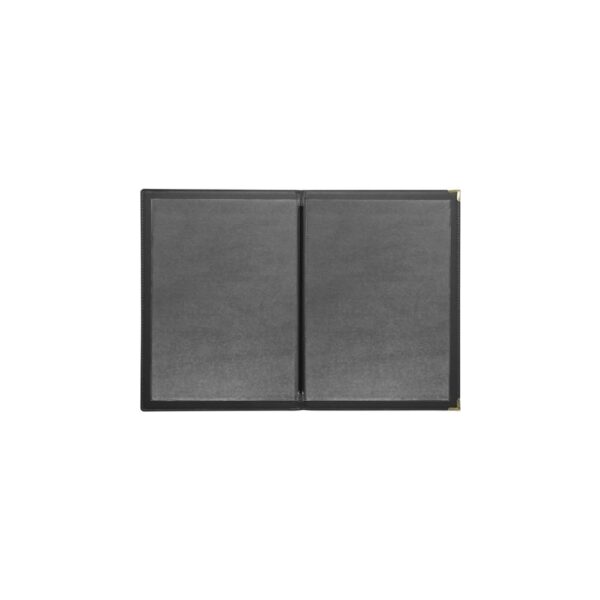 Two Card Menu Holder A4 w/ Leatherette Style Cover Olympia - Black