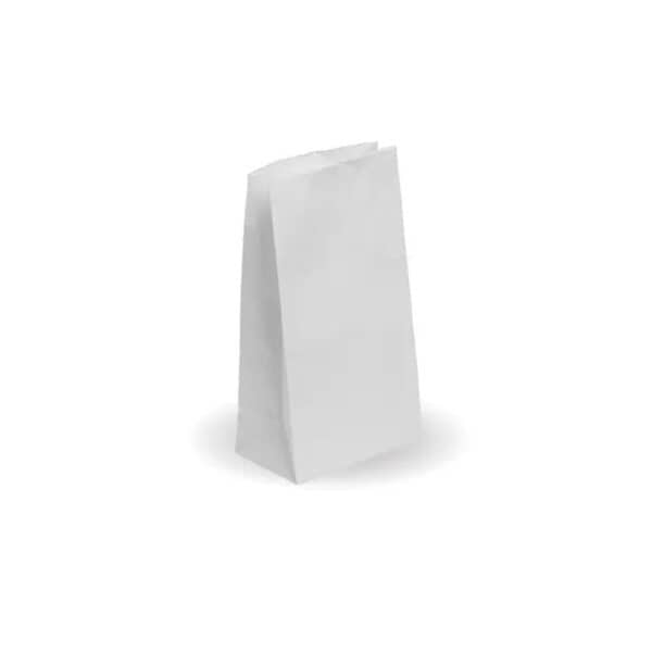 BIOPAKBAGSOS4W Paper Bag No.4 127x77x235mm White Self-Opening Sack (SOS)