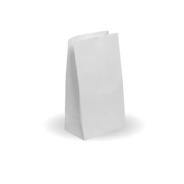 BIOPAKBAGSOS6W Paper Bag No.6 150x90x270mm White Self-Opening Sack (SOS)