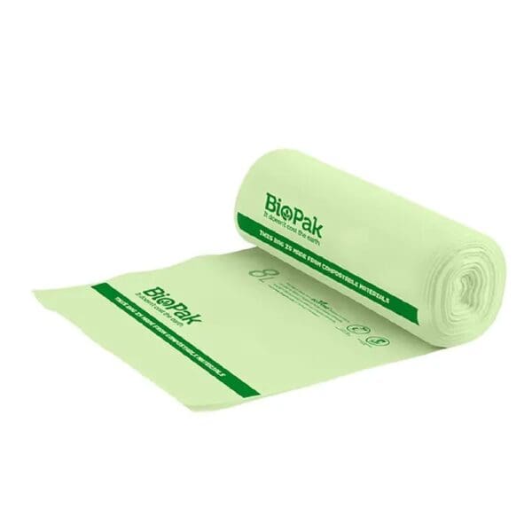 BIOPAKPSBC0002 Garbage Bag 8L BioPlastic Green Roll