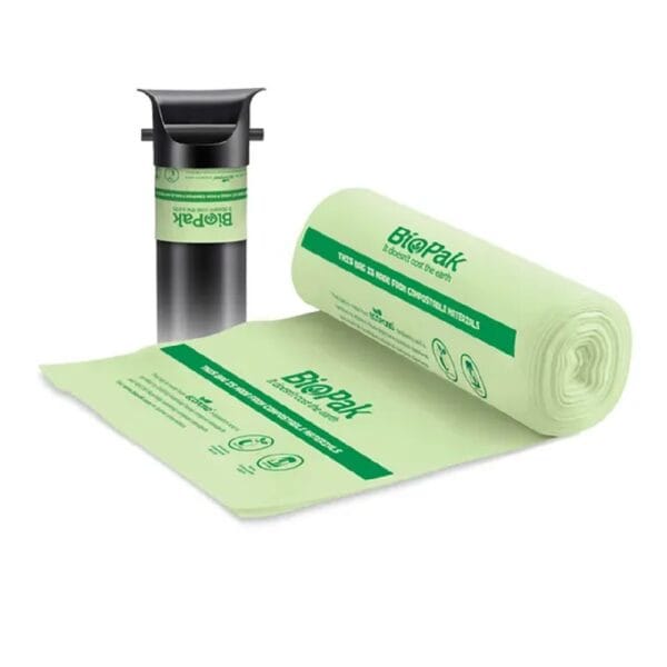 BIOPAKPSBCKBL Knock Tube Garbage Bag 109L Bioplastic Green Roll