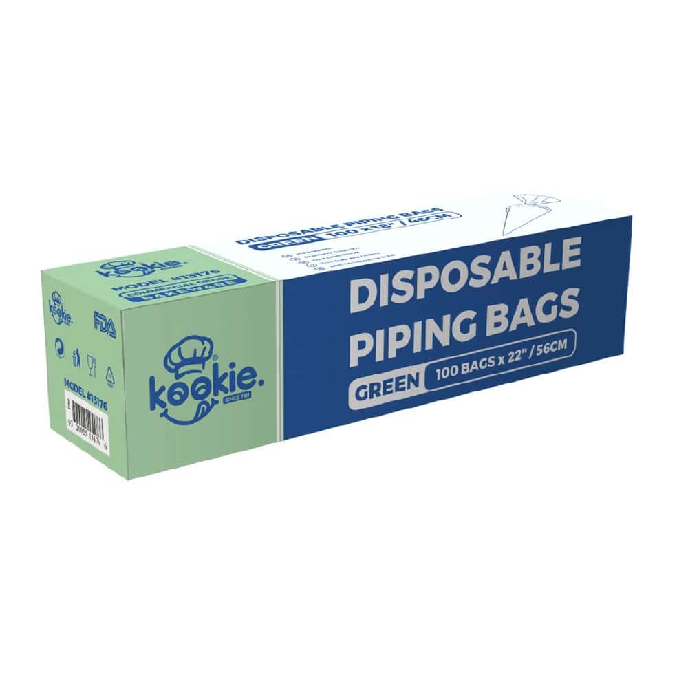 Disposable Piping Bag 560mm Kookie - Green (100 Pack)