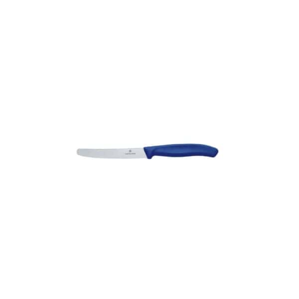 SH67832 Steak & Tomato Knife 110mm Serrated Blade Victorinox - Blue Handle