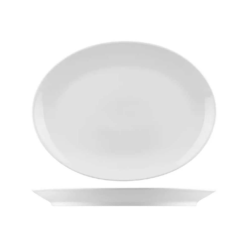 Oval Coupe Plate 360mmx270mm Nano White