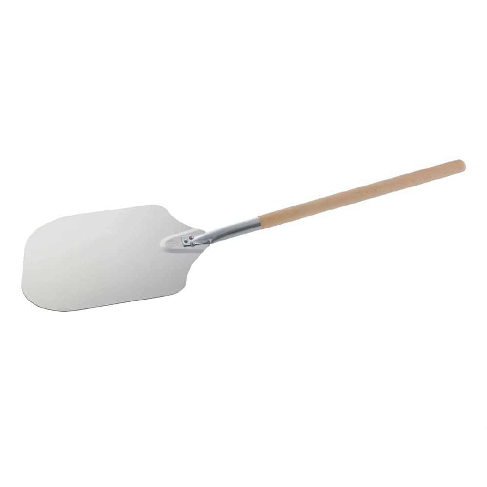 Pizza Peel Lifter with 350x300mm Rectangular Plain Head Aluminium and 760mm Wood Handle Amore