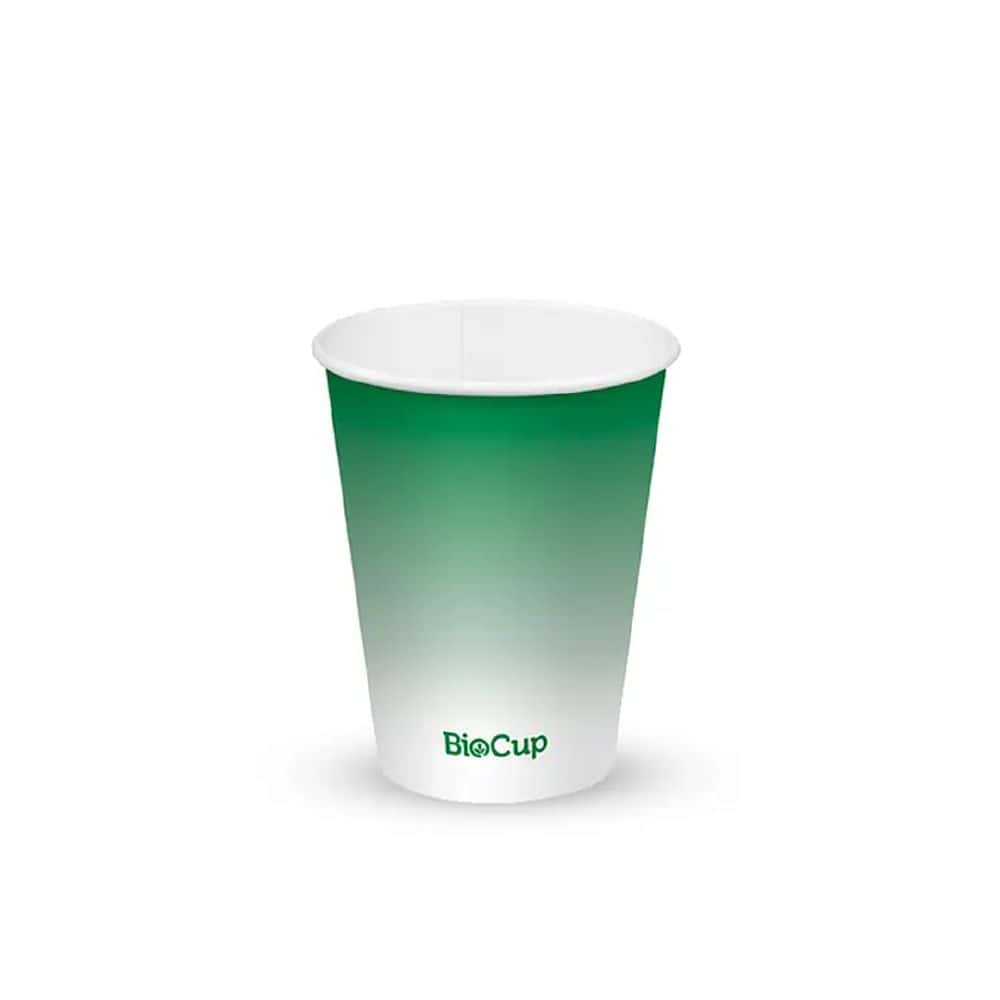 Single Wall Takeaway Cold Paper Cup 390ml / 12oz (90mm) BioCup Green Fade
