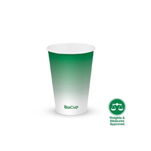 Single Wall Takeaway Cold Paper Cup 420ml / 14oz (90mm) BioCup Green Fade