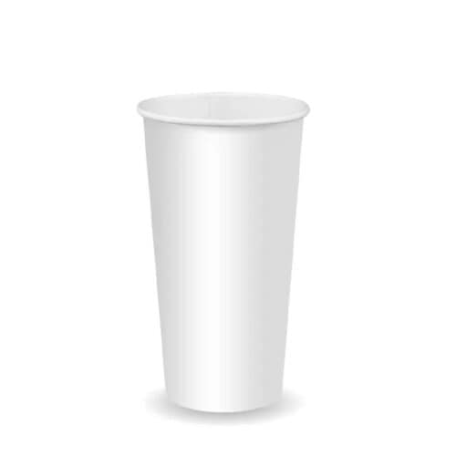 Single Wall Takeaway Cold Paper Cup 650ml / 22oz (90mm) BioCup White