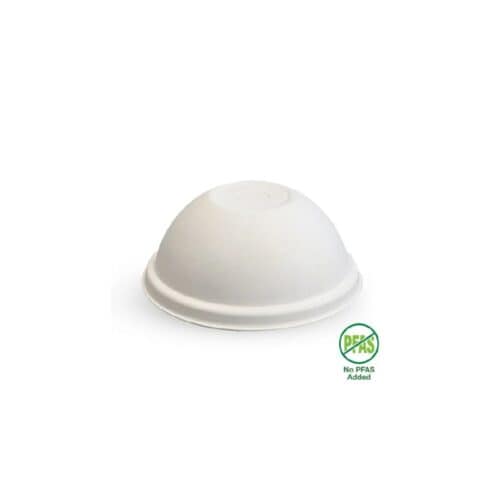 Dome Lid w/ Straw Slot Suits (90mm) Takeaway Cold Cup BioCane White Plant Fibre
