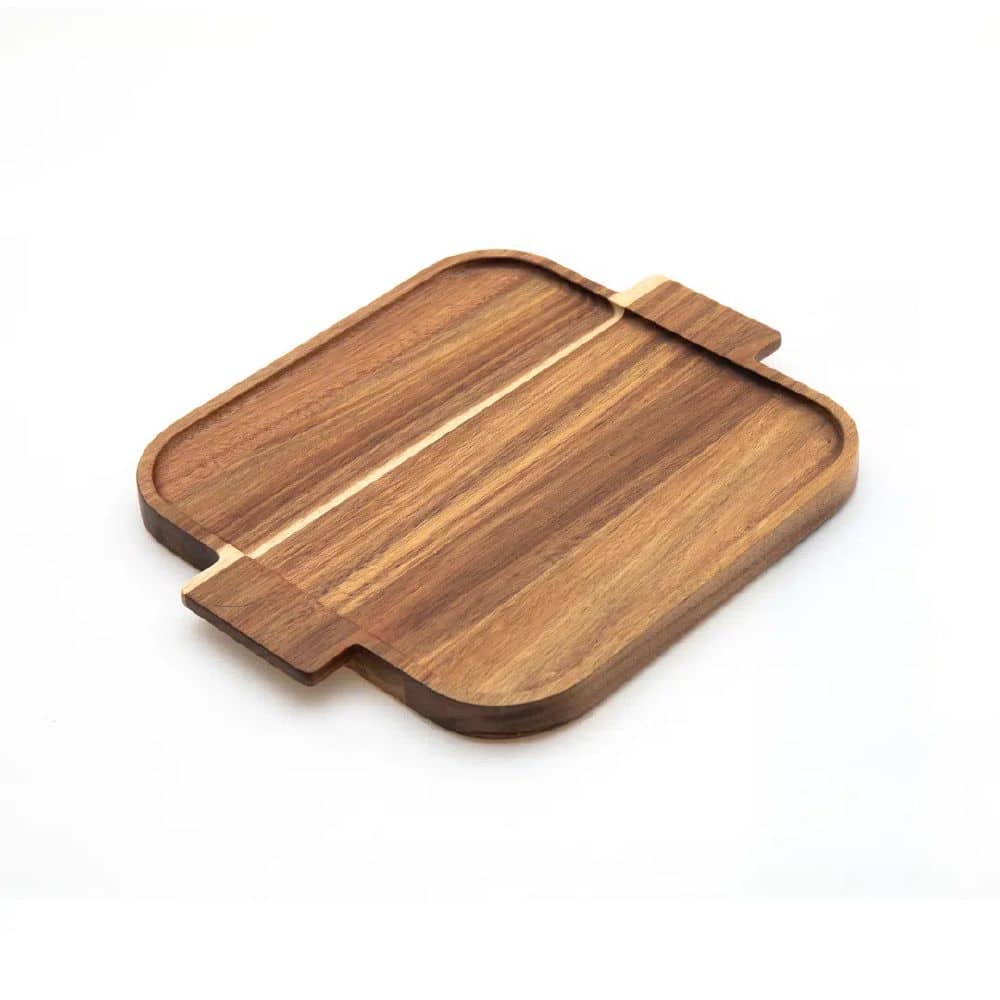 Acacia Serving Tray 375x310x25mm w/ Handles HandKraft