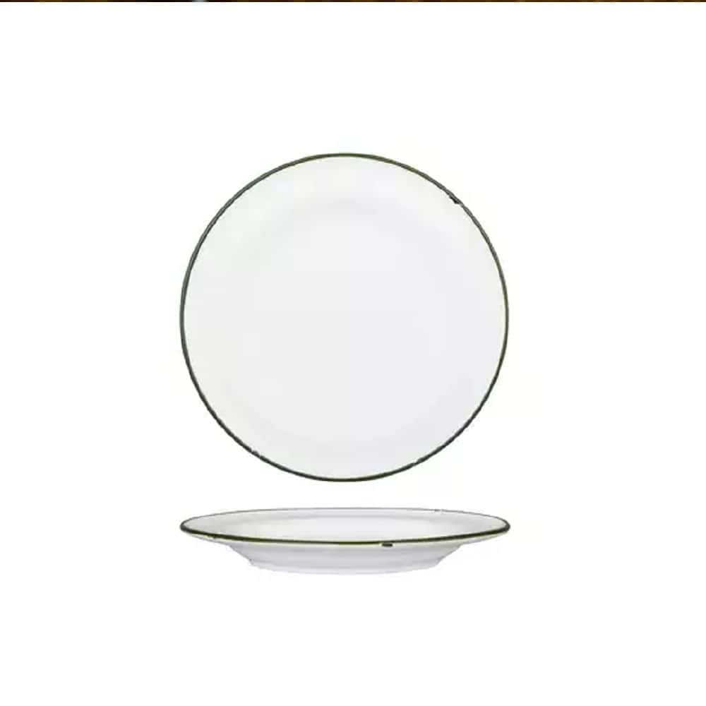Round Plate 210mm Wide Rim TinTin White/Green Line