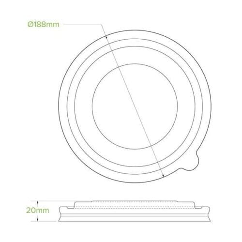 Lid Suits 1300ml Takeaway Bowl Extra Large BioBowl Clear