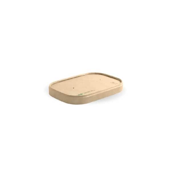 BIOBBLBLPAPERN Lid Suits 500ml-1000ml BioBoard Rectangular Takeaway Base - Kraft