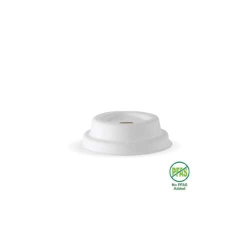 Pulp Lid Suits (63mm/4oz) Takeaway Coffee Cup BioCane White Plant Fibre