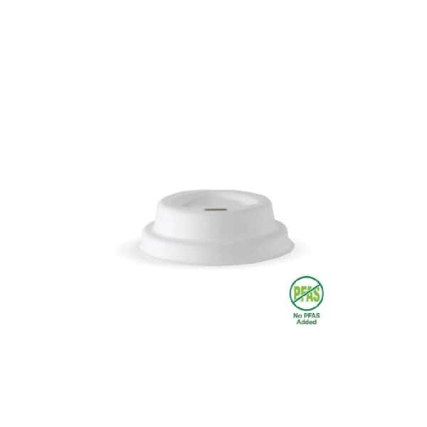 BIOBCL4PULPW Pulp Lid Suits (63mm/4oz) Takeaway Coffee Cup BioCane White Plant Fibre