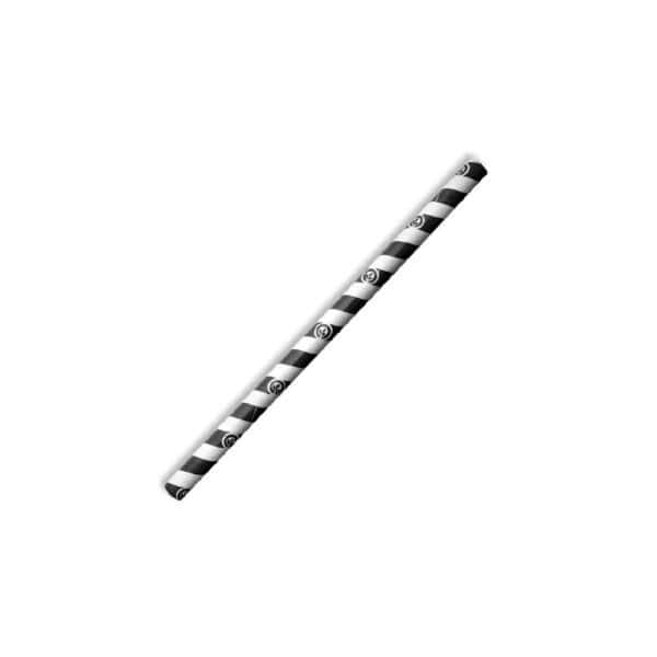 BIOJPPBS10X197BS Straw Jumbo 197mm (10mm) 3 Ply BioStraw Black Stripe