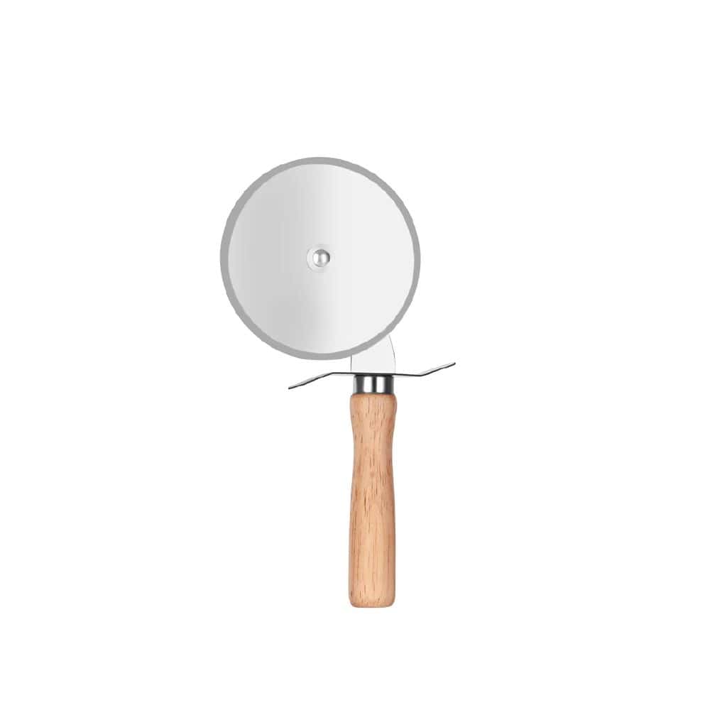 Pizza Cutter 10cm Blade S/S w/Wood Handle